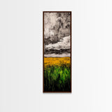 Golden Fields, Dramatic Sky, Green and Yellow, Canvas Print, Rustic Farmhouse Wall Art, Autumn Landscape Decor, Dining Room Art