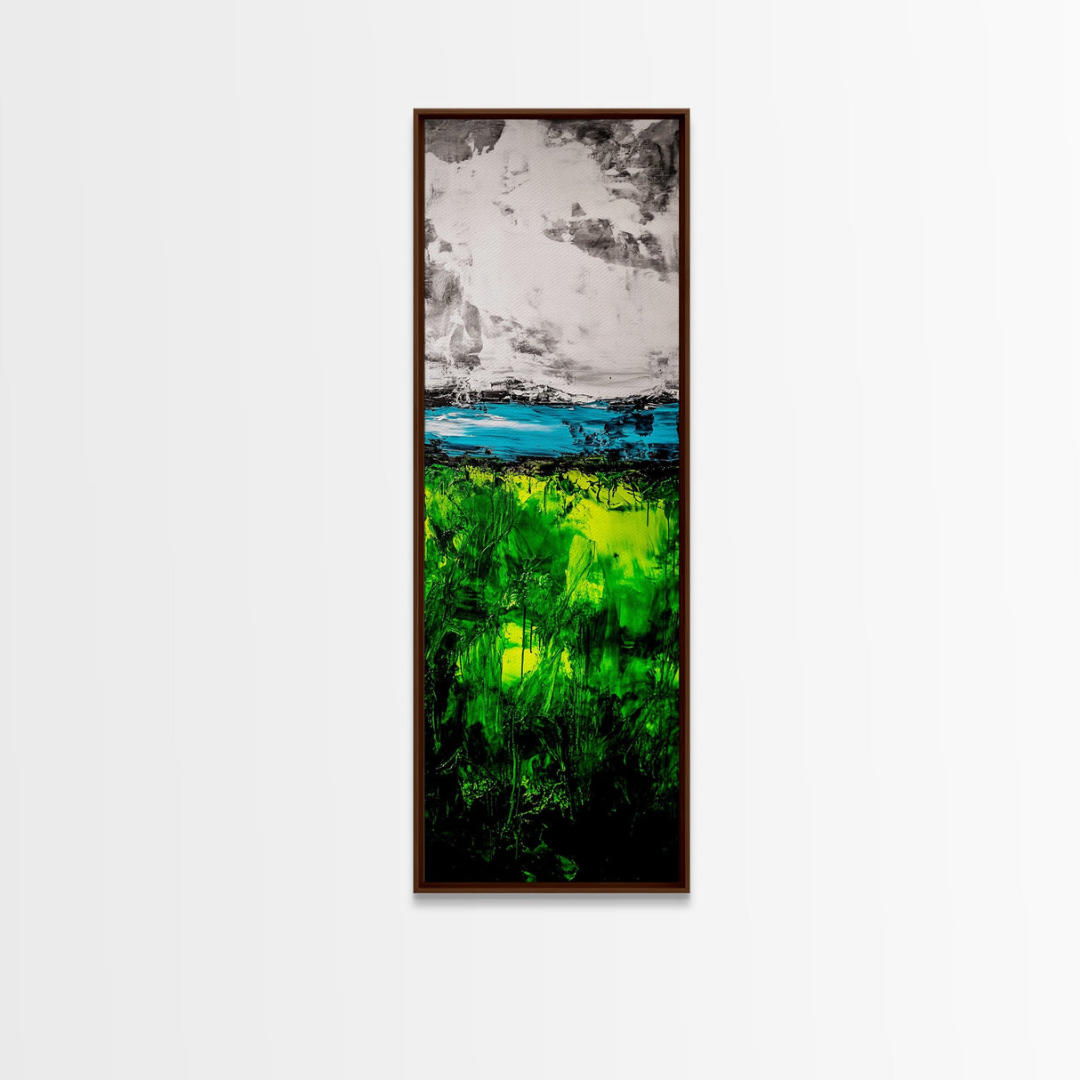 Abstract Greenery, Expressionist Art, Nature Inspired, Framed Canvas Print, Botanical Art, Contemporary Home Decor, Living Room Artwork