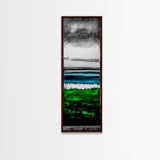 Emerald Waters, Coastal Horizon, Abstract Ocean, Deep Sea Art, Framed Canvas Print, Beach House Decor, Nautical Home Wall Art