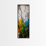 Wild Grasses, Abstract Landscape, Nature Inspired, Vibrant Color, Framed Canvas Print, Modern Boho Art, Bedroom Wall Decor