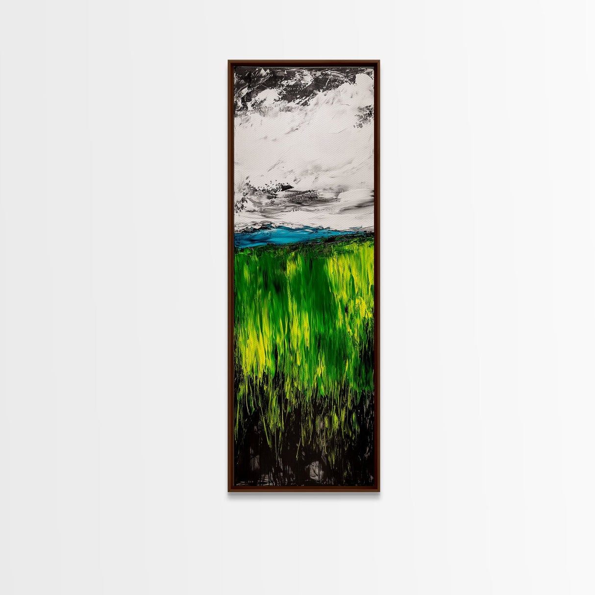 Rolling Fields, Abstract Nature Art, Blue and Yellow Landscape, Rustic Wall Art, Modern Impressionism, Living Room Decor, Canvas Print