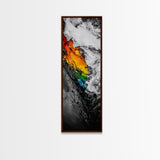 Liquid Fire, Abstract Wall Art, Fiery Painting, Framed Canvas Print, Modern Home Decor, Colorful Energy Art, Vibrant Living Room Accent