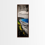 Scenic Coast, Cliffside View, Ocean Art, Canvas Print, Beach House Decor, Blue Landscape, Minimalist Painting, Modern Wall Art