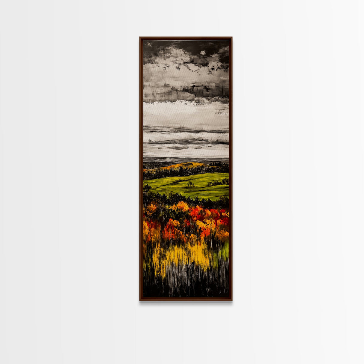 Autumn Fields, Rolling Hills, Warm Tones, Canvas Print, Rustic Landscape, Farmhouse Wall Art, Cozy Home Decor, Living Room Art