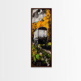 Autumn Wagon, Rustic Decor, Western Art, Framed Canvas Print, Wagon Painting, Fall Wall Art, Country Farmhouse, Living Room Wall Art