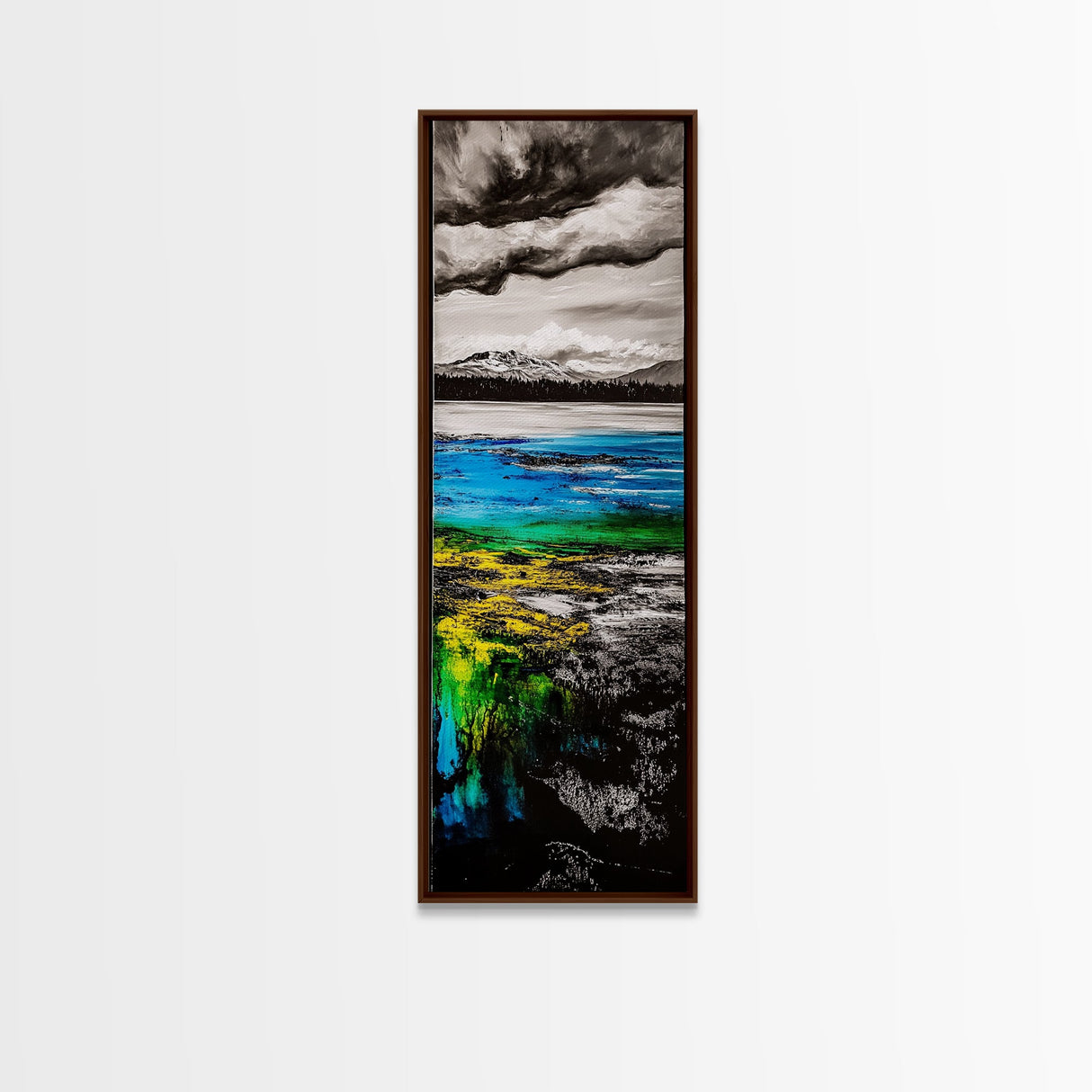 Mountain Reflection, Nature Landscape, Lake Scene, Canvas Print, Blue and Green Wall Art, Outdoor Adventure Art, Living Room Decor