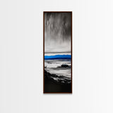 Stormy Waves, Dramatic Seascape, Black and White Art, Framed Canvas Print, Coastal Wall Art, Nautical Home Decor, Minimalist Seascape
