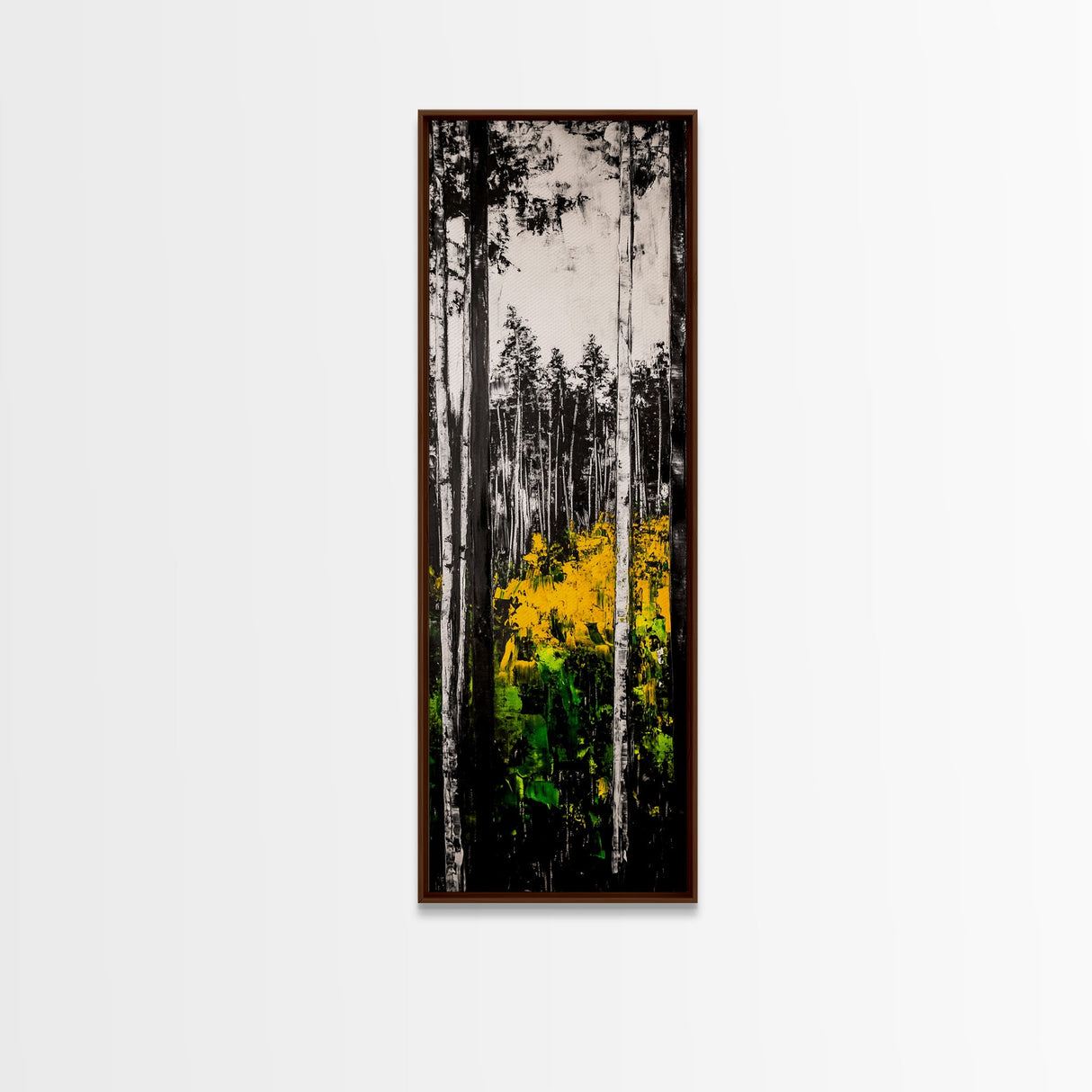 Birch Forest, Black and White Art, Nature Wall Art, Framed Canvas Print, Rustic Woodland, Farmhouse Decor, Living Room Artwork