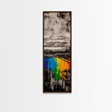 Rainbow Reflection, Colorful Landscape, Abstract Painting, Framed Canvas Print, Modern Wall Art, Office Decor, Unique Gift