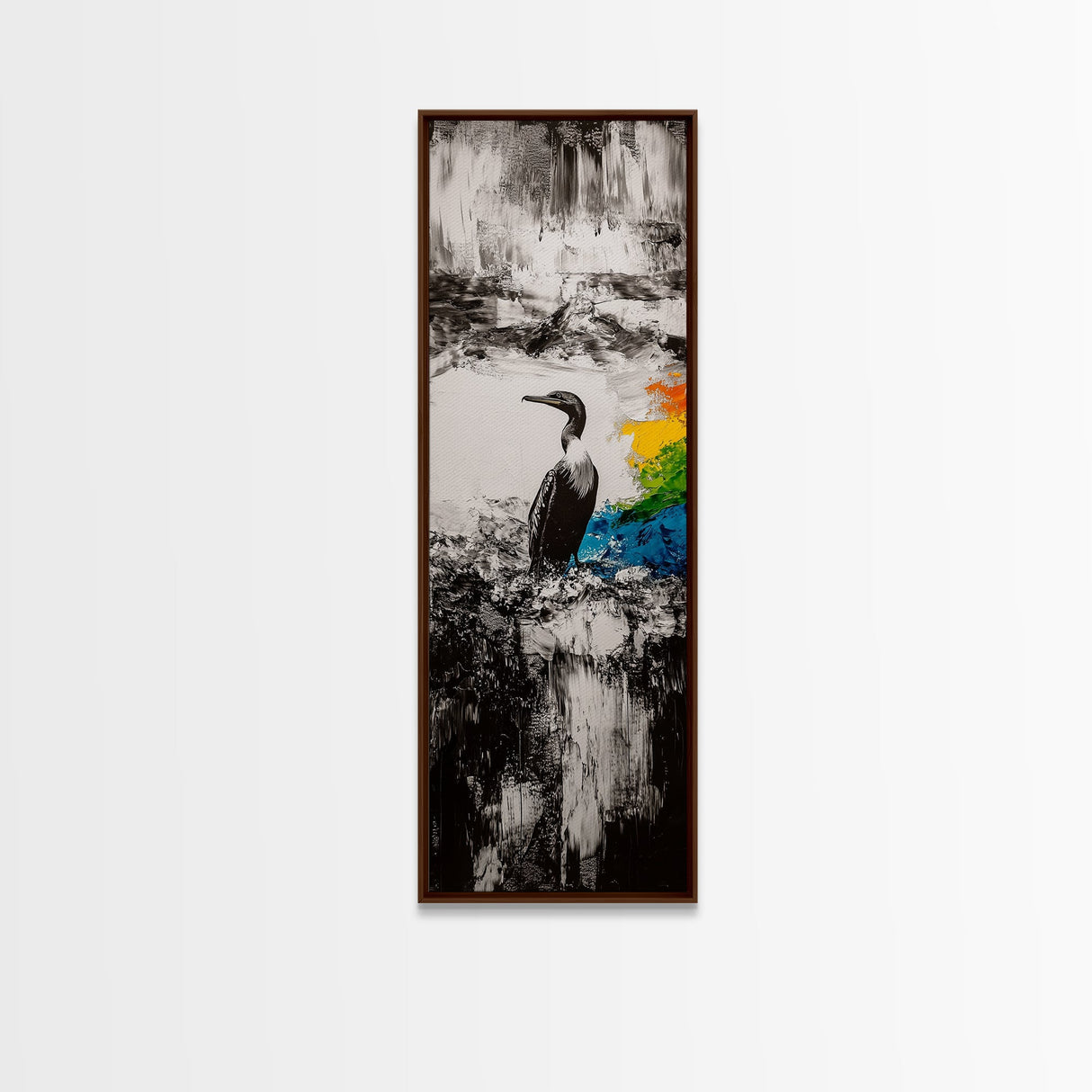Majestic Bird, Black and White Art, Coastal Wildlife, Framed Canvas Print, Modern Decor, Ocean Inspired, Living Room Artwork