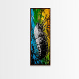 Abstract Bug Art, Colorful Insect Painting, Modern Wall Decor, Framed Canvas Print, Boho Wall Art, Living Room Artwork, Nature Inspired