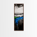 Abstract Ocean Depths, Blue Green Seascape, Modern Coastal Decor, Framed Canvas Print, Minimalist Wall Art, Bedroom Wall Hanging