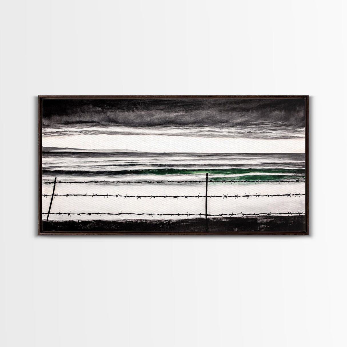 Stormy Ocean, Coastal Wall Art, Black and White Seascape, Minimalist Art, Modern Home Decor, Beach House Artwork, Framed Canvas Print