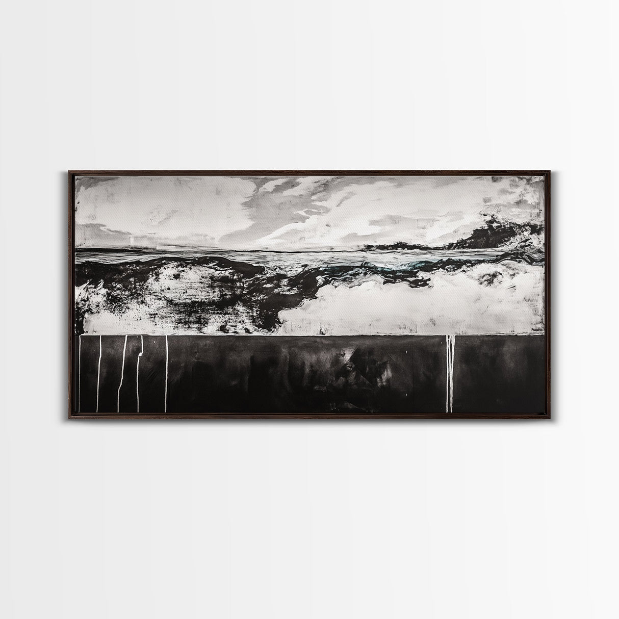 Black and White, Ocean, Waves, Minimalist, Canvas Print, Coastal Art, Nautical Decor, Bedroom Wall Art, Modern Home Decor, Fine Art Print