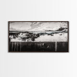 Black and White, Ocean, Waves, Minimalist, Canvas Print, Coastal Art, Nautical Decor, Bedroom Wall Art, Modern Home Decor, Fine Art Print