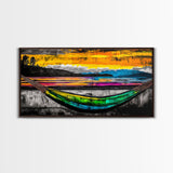 Hammock Sunset Relaxation Art, Framed Canvas Print, Colorful Beach Wall Art, Tropical Home Decor, Vibrant Living Room Art, Boho Art