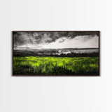 Green, Landscape, Nature, Canvas Print, Rolling Fields Wall Art, Scenic Countryside Painting, Modern Rustic Home Decor, Large Wall Art