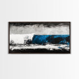 Ocean Wave, Blue, Modern, Canvas Print, Abstract Coastal Wall Art, Surfing Theme Artwork, Contemporary Beach Decor, Large Wall Art