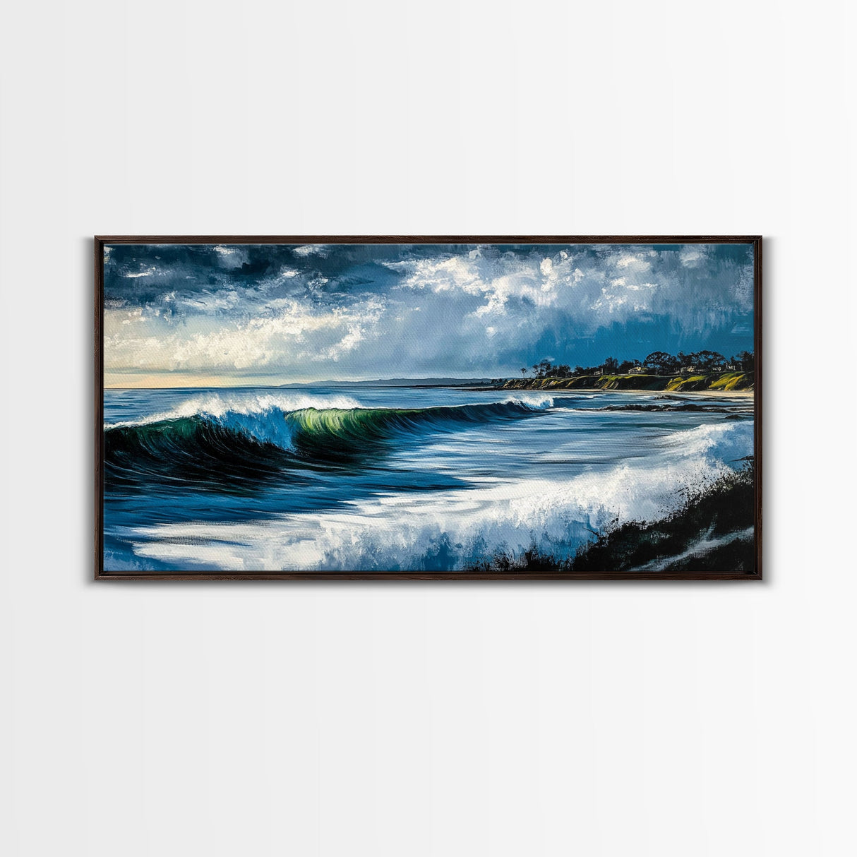 Stormy Waves, Dramatic Seascape, Canvas Print, Coastal Wall Art, Beach House Decor, Nautical Art, Moody Ocean Scene, Living Room Wall Art