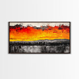 Fiery Sunset, Dramatic Sky, Abstract Landscape, Canvas Print, Modern Art, Bold Wall Decor, Warm Colors, Living Room Accent