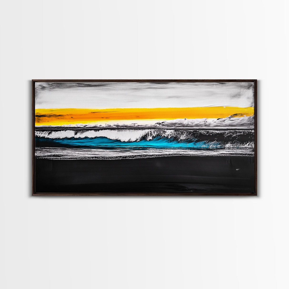Ocean Waves, Coastal Wall Art, Seascape Painting, Beach House Decor, Nautical Home Art, Abstract Ocean Art, Framed Canvas Print