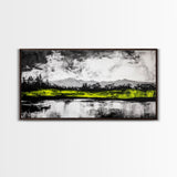 Mountain Reflection, Black and White Art, Minimalist Nature Print, Rustic Home Decor, Modern Landscape Painting, Canvas Print