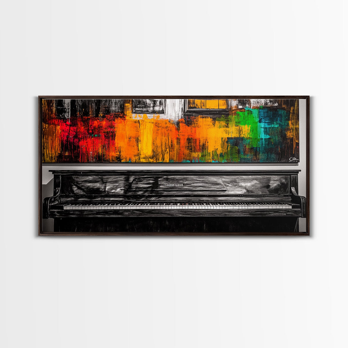 Piano Painting, Colorful Abstract, Music Lover Art, Canvas Print, Bold Wall Decor, Modern Art, Living Room Wall Art