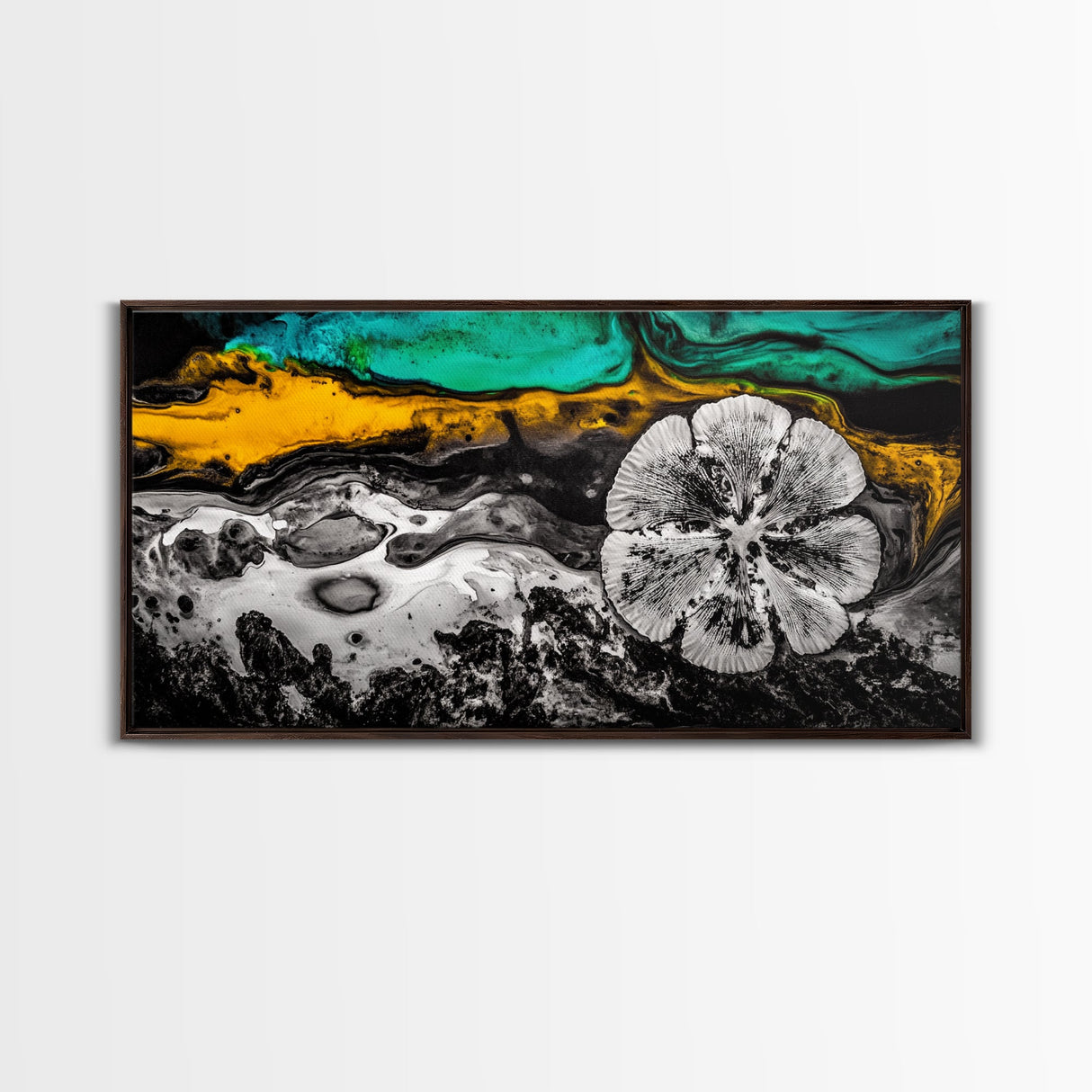 Abstract Fluid, Colorful Swirl, Black Gold Art, Canvas Print, Modern Wall Art, Living Room Art, Unique Home Decor
