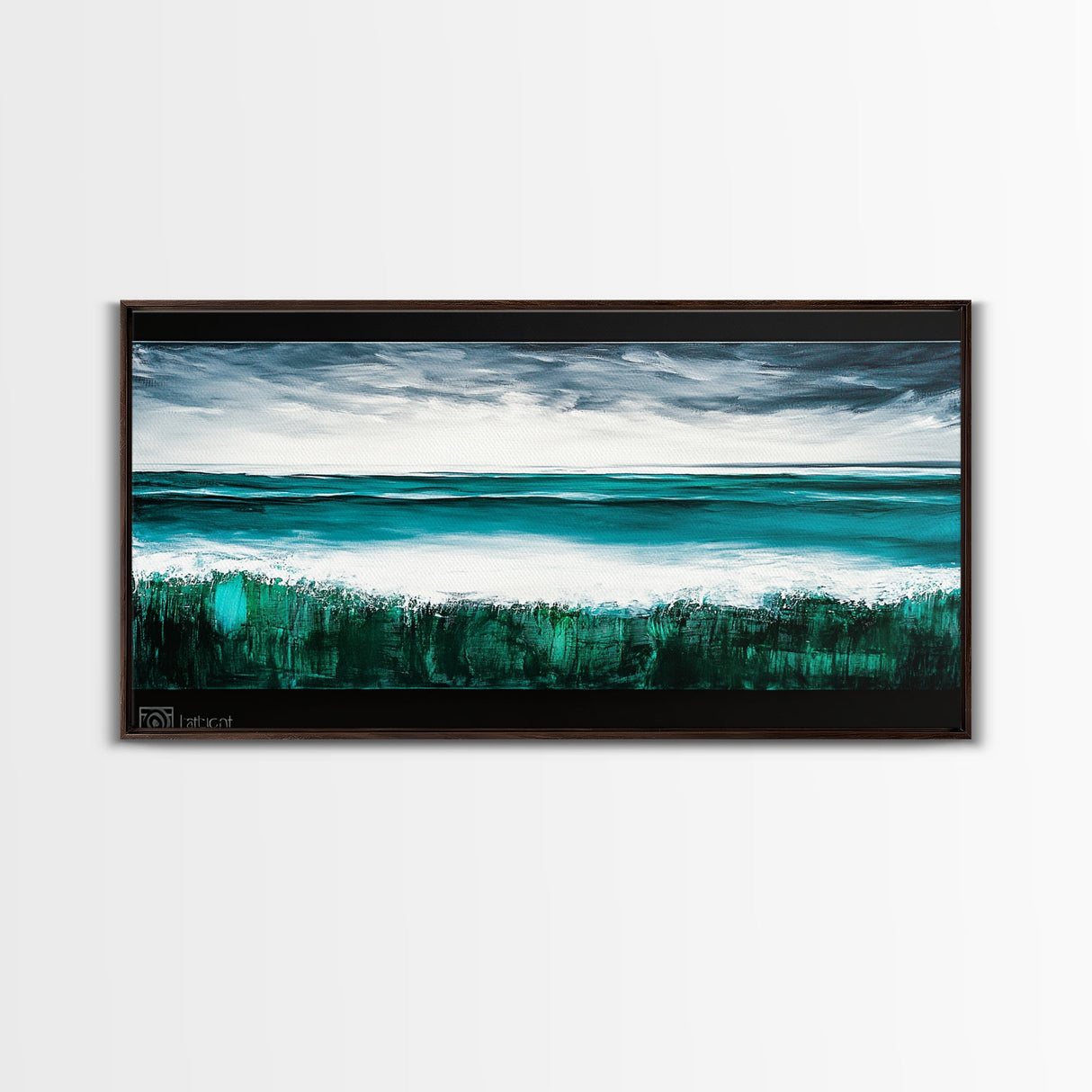 Ocean Waves, Blue Sea, Modern Coastal Art, Framed Canvas Print, Large Wall Art, Beach House Decor, Minimalist Art, Living Room Wall Art