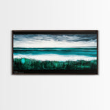 Ocean Waves, Blue Sea, Modern Coastal Art, Framed Canvas Print, Large Wall Art, Beach House Decor, Minimalist Art, Living Room Wall Art