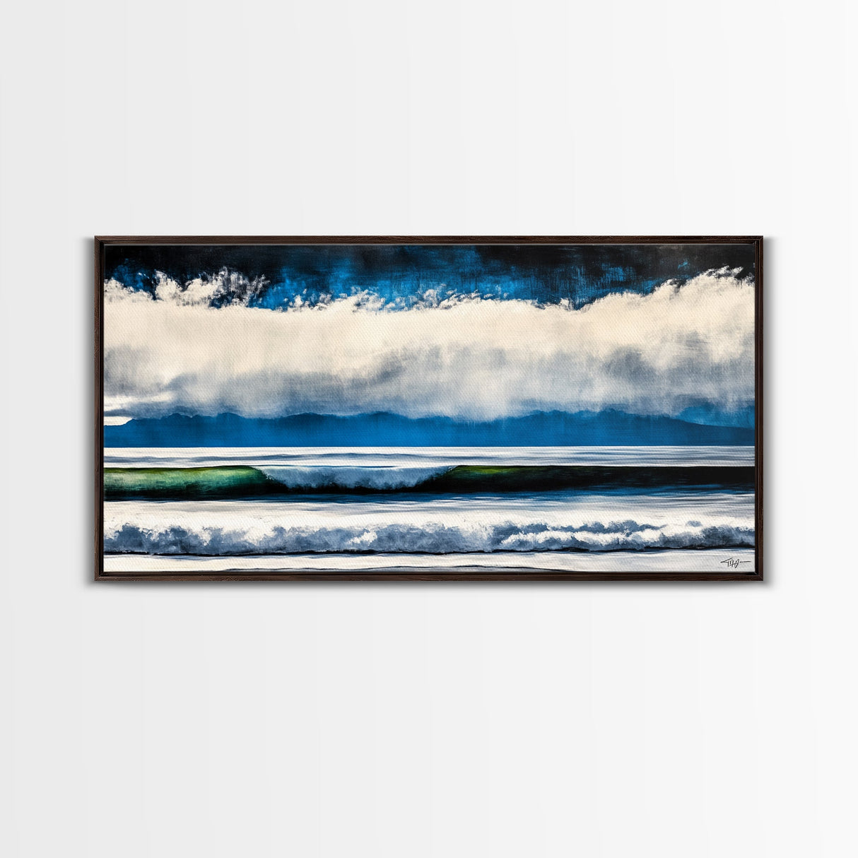 Ocean Waves, Abstract Seascape, Coastal Art, Large Wall Decor, Blue Wall Art, Modern Painting, Beach House, Canvas Print