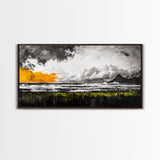 Sunset Seascape, Coastal Wall Art, Modern Beach Decor, Ocean Painting, Large Framed Canvas Print, Living Room Art, Minimalist Art