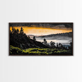 Mountain Sunset, Landscape Canvas Print, Nature Wall Art, Rustic Decor, Fall Artwork, Wilderness Painting, Living Room Wall Art