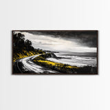 Stormy Beach, Ocean Mist, Coastal Serenity, Canvas Print, Moody Seascape Art, Contemporary Wall Art, Living Room Decor, Nautical Theme