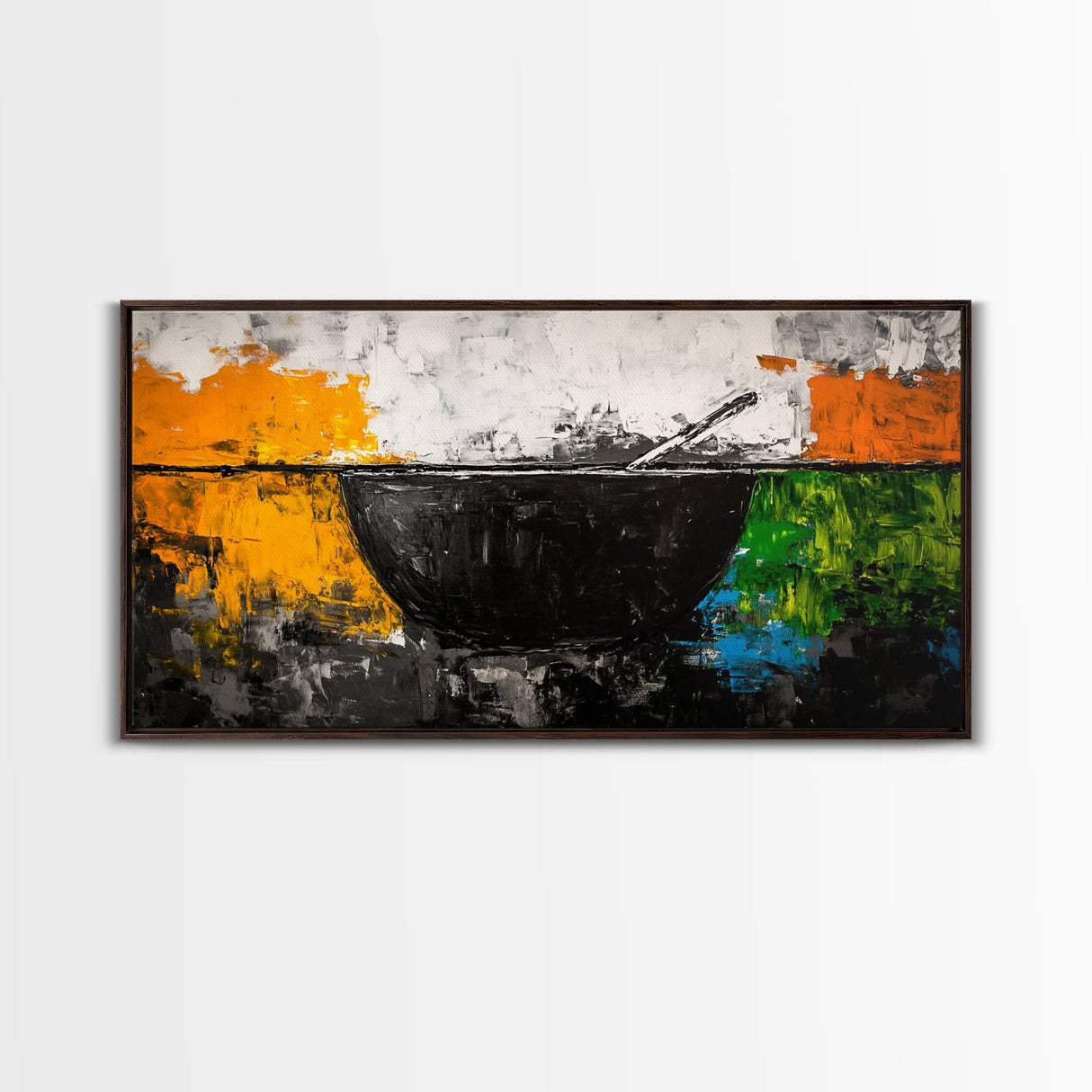 Abstract Bowl, Minimalist Kitchen Art, Modern Wall Decor, Framed Canvas Print, Contemporary Abstract Art, Dining Room Wall Art