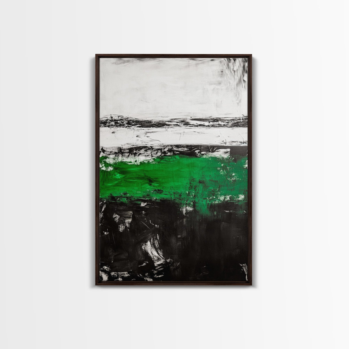 Green Horizon, Abstract Landscape, Contemporary Painting, Bold Nature Art, Modern Home Wall Decor, Unique Artwork, Canvas Print