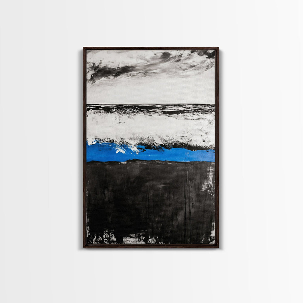 Monochrome Waves, Coastal Serenity, Abstract Seascape, Canvas Print, Minimalist Art, Modern Beach House Decor, Office Wall Art