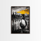 Loon, Mountain Sunset, Wildlife Wall Art, Canvas Print, Fall Decor, Rustic Home, Cabin Aesthetic, Nature Photography, Lodge Art