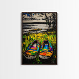 Boho Shoes, Colorful Summer Art, Coastal Decor, Relaxing Nature Scene, Eclectic Wall Art, Abstract Expressionism, Canvas Print