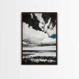 Ocean Serenity, Coastal Wall Art, Minimalist Seascape, Beach House Decor, Monochrome Landscape, Tranquil View, Canvas Print