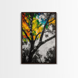 Autumn Tree, Colorful Wall Art, Vibrant Home Decor, Modern Nature Painting, Boho Wall Print, Seasonal Aesthetic, Canvas Print