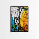 Abstract Dart, Modern Wall Art, Graffiti Style, Bold Colors, Urban Art Decor, Unique Home Aesthetic, Framed Canvas Print