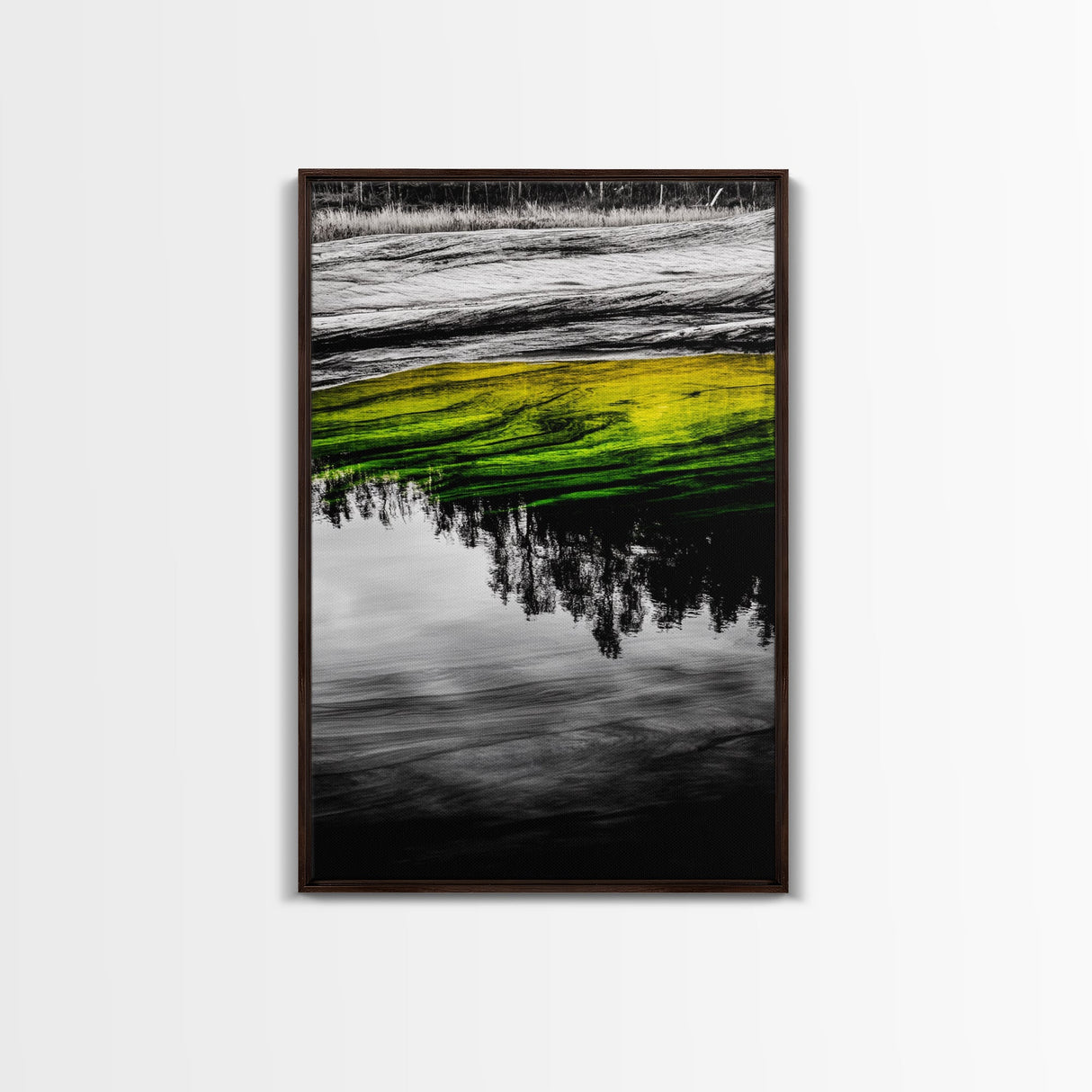 Reflection Art, Water Canvas Print, Nature Inspired Decor, Zen Wall Art, Black and White Photography, Peaceful Home Artwork