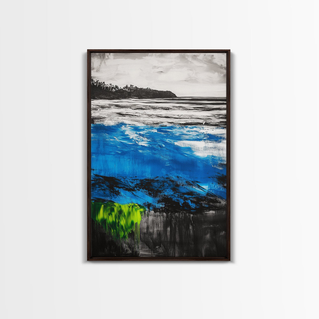 Ocean Waves, Seascape Canvas Print, Beach Wall Art, Coastal Home Decor, Living Room Artwork, Blue Abstract Painting, Nautical Art