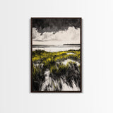 Dune Grass, Coastal Landscape Wall Art, Beach House Decor, Serene Nature Print, Rustic Seaside Art, Framed Canvas Print
