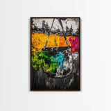 Abstract Swing, Colorful Expressionist Art, Rustic Farmhouse Decor, Unique Framed Canvas Print, Boho Living Room Art, Nature Wall Art