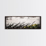 Grassy Field Painting, Minimalist Art, Nature Inspired, Modern Wall Decor, Black and White Art, Framed Canvas Print, Office Wall Art