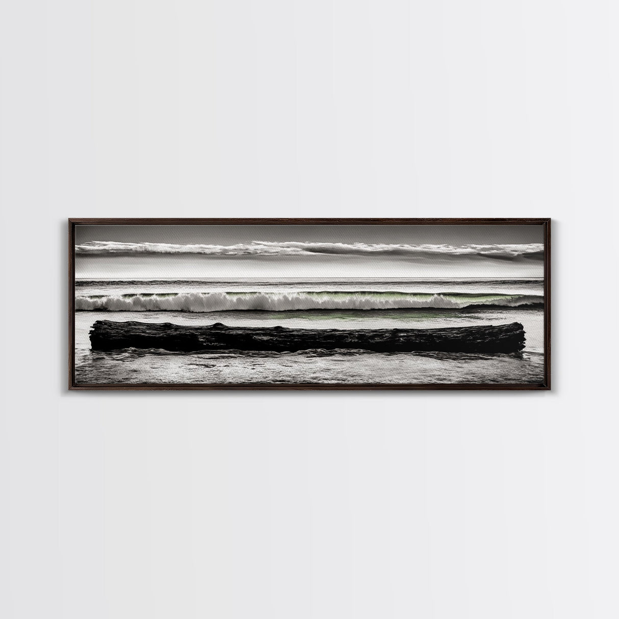 Ocean Waves, Black and White Photography, Coastal Art, Framed Canvas Print, Beach House Decor, Minimalist Seascape, Nautical Theme
