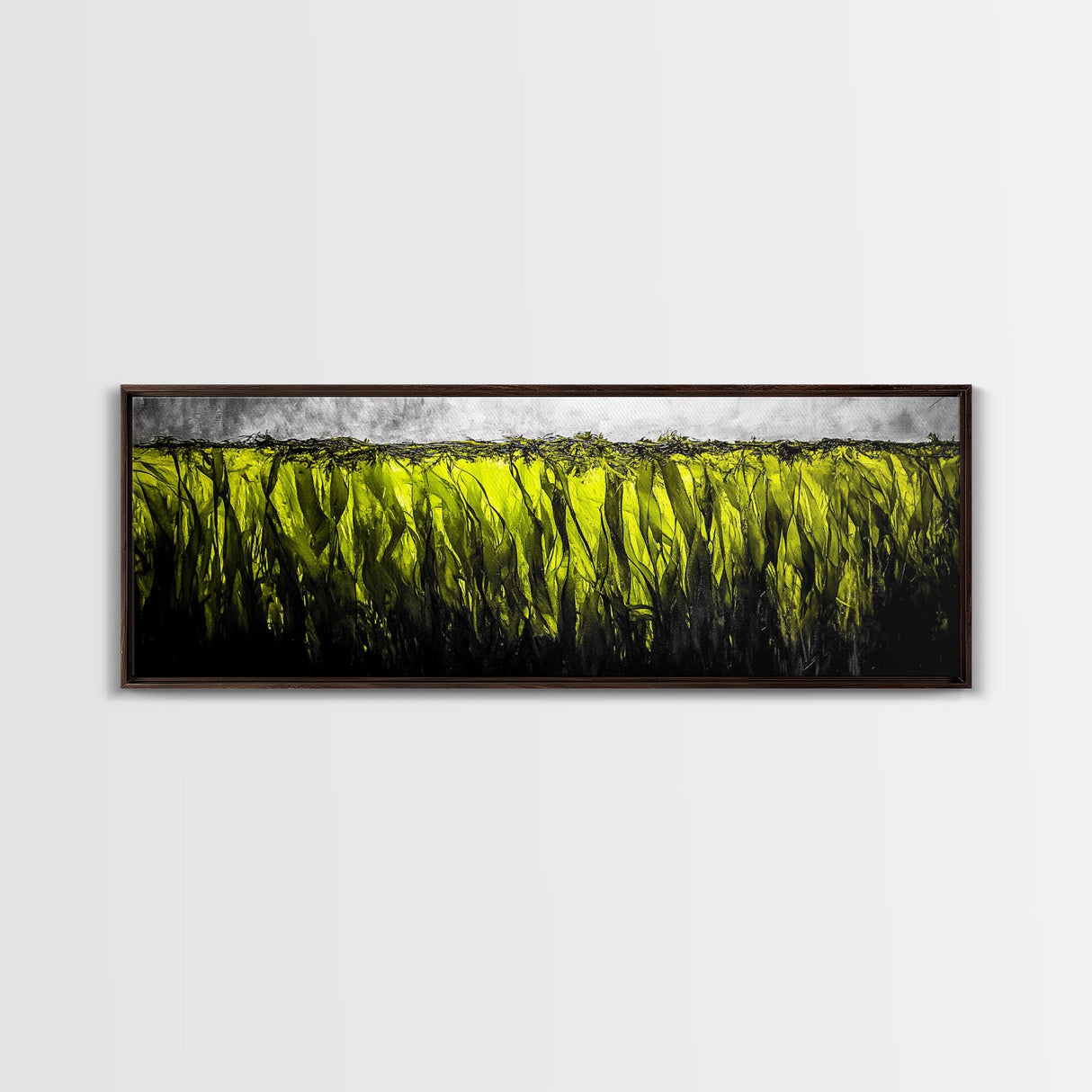 Seaweed Motion, Ocean Canvas Print, Coastal Wall Art, Minimalist Abstract, Green Sea Art, Nature Inspired, Modern Decor, Living Room Art