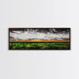 Dramatic Sky, Stormy Landscape, Sunset Over Fields, Modern Nature Art, Framed Canvas Print, Living Room Decor, Abstract Art, Moody Wall Art